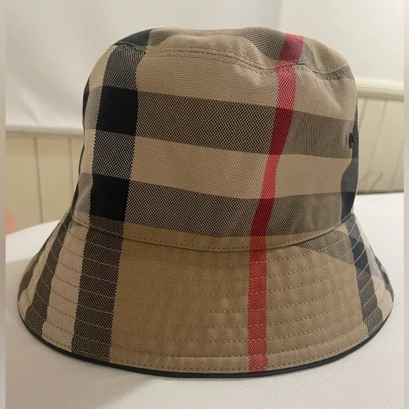 BURBERRY Check Canvas Bucket Hatarchive beige , medium (22.5  display picture 1